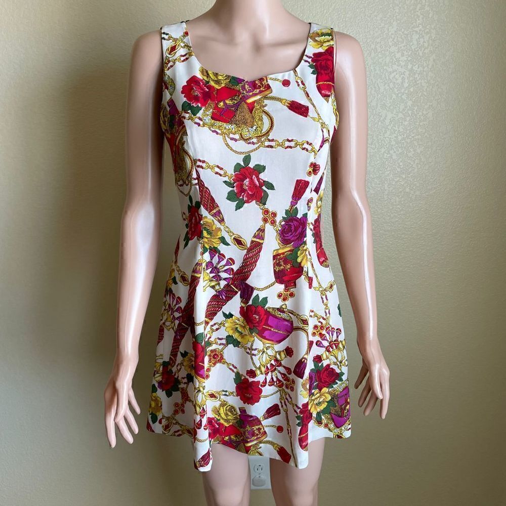 Erote Floral Chain Mini Dress Size Small